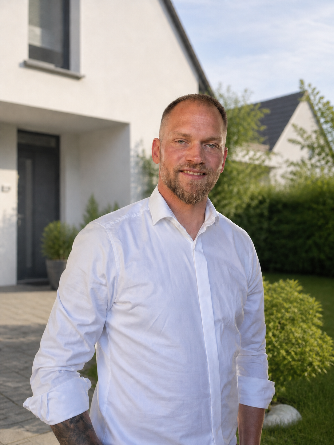 Lars Meinert vor einem Wohnhaus